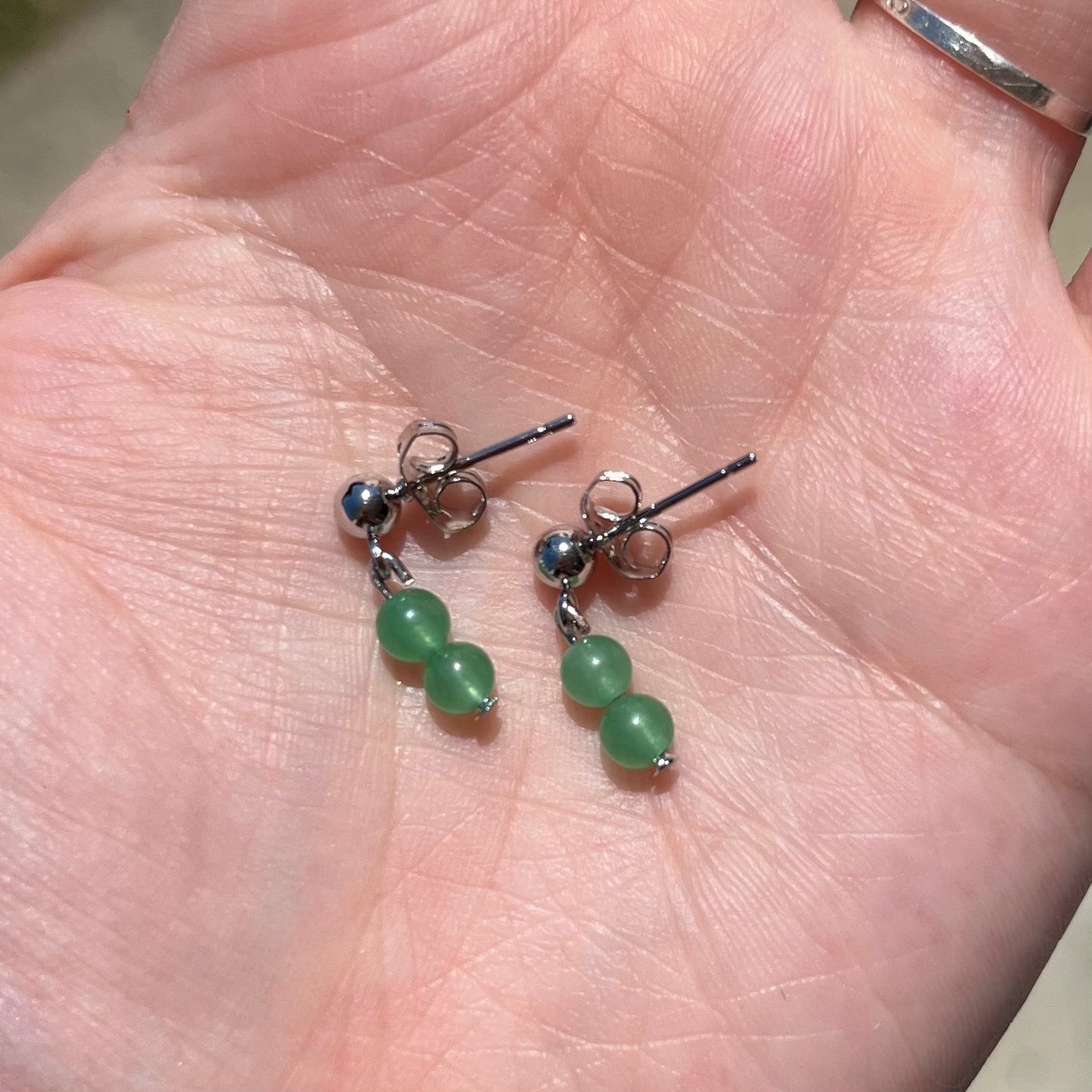 “Touch Of Sea Foam Green” Stud Earrings